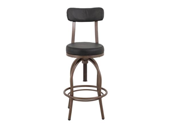 Upholstered Adjustable 24-30″ Swivel Iron Base Barstool – Altea Dining Table Bases Black