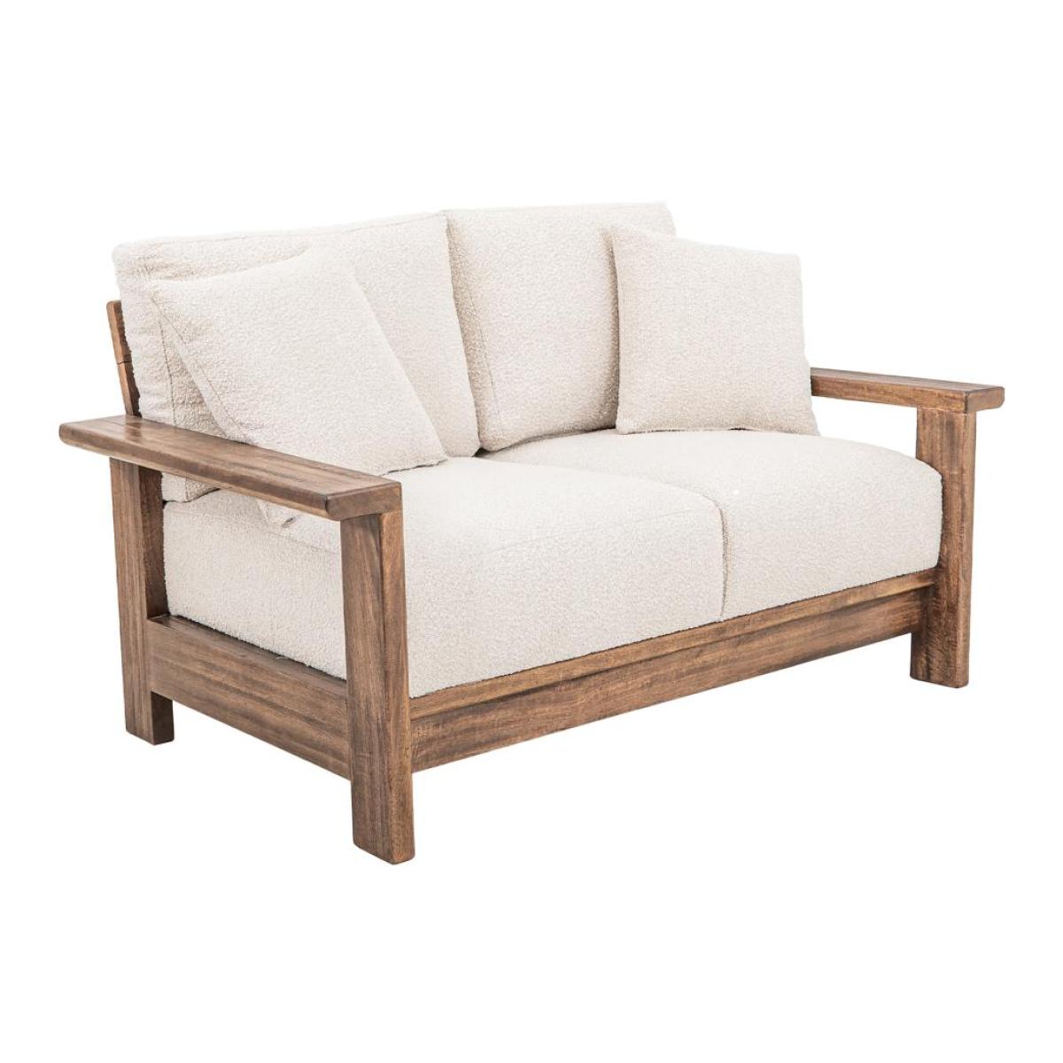 Wooden Frame, Upolstered Loveseat - Duna - Image 2