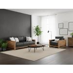 Wooden Frame, Upholstered Loveseat - Ancora - Image 4
