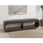 Upholstered Seat Bench with Two Open Shelves – Balam Chairs & Benches Black 14