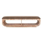 Upholstered Seat Bench with Two Open Shelves - Balam