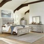 King Opt California Panel Bed, Dresser & Mirror, Chest