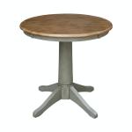 Dining Essentials - 30'' Round Table Top w/ 30" Transitional Pedestal in Hickory/Stone