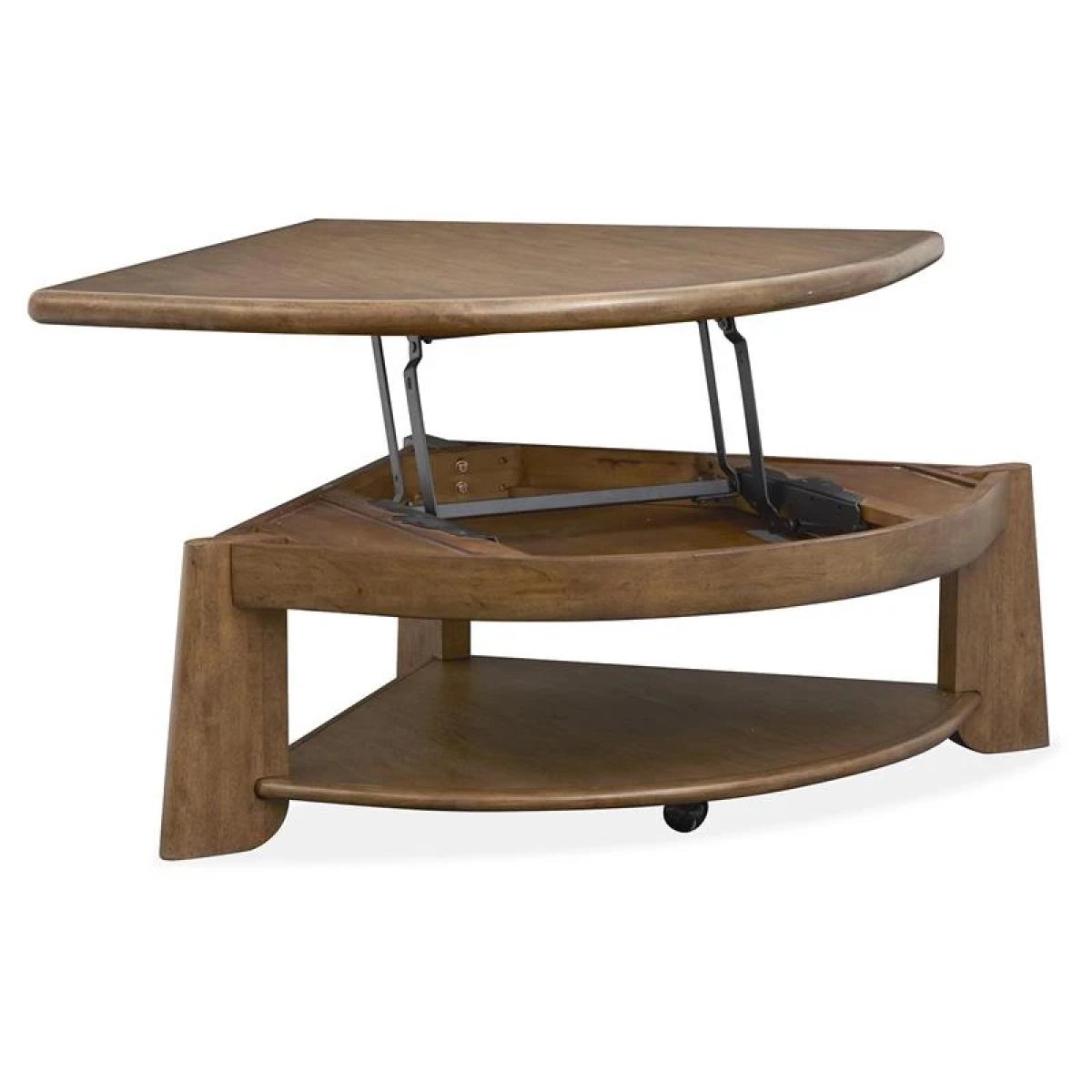 Tanner T6354-65 Pie Shaped Lift Top Cocktail Table w/Casters - Image 5