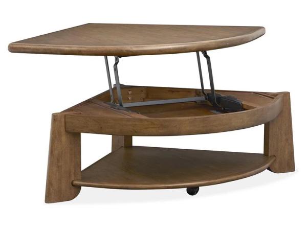 Tanner T6354-65 Pie Shaped Lift Top Cocktail Table w/Casters - Image 5