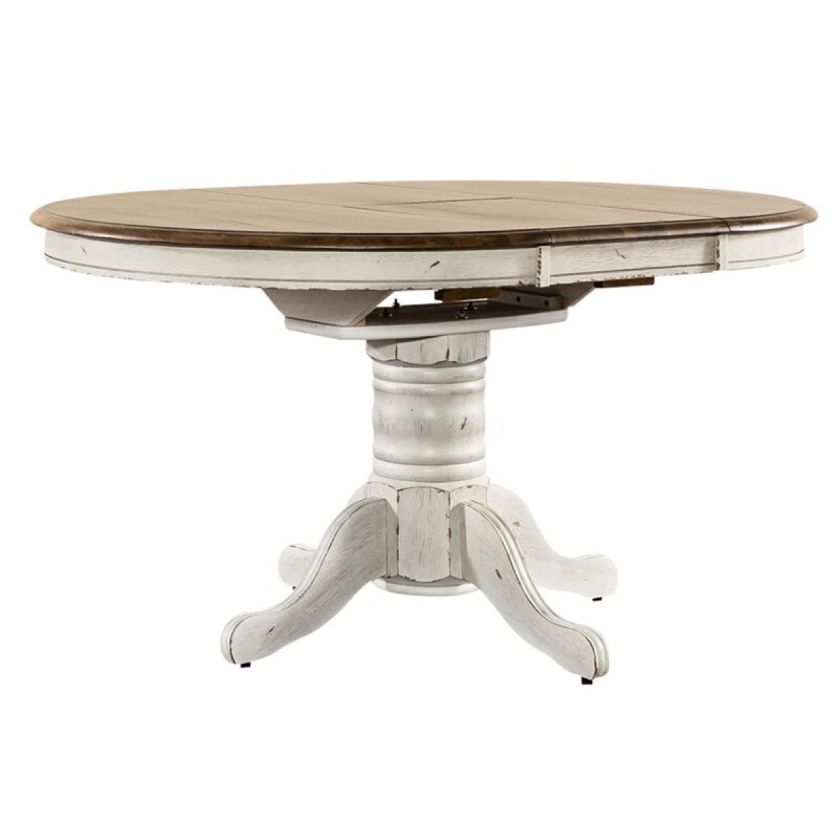 Carolina Crossing 5 Piece Pedestal Table Set- White - Image 3