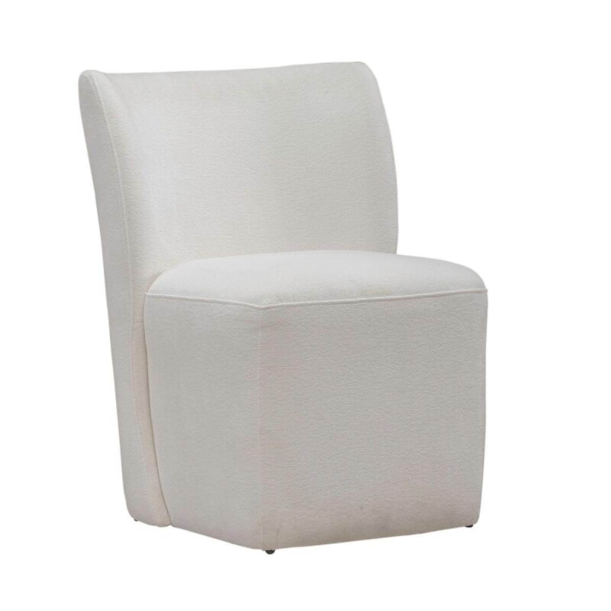 Accent Dining Chair w/ Casters - Ivory - Image 5