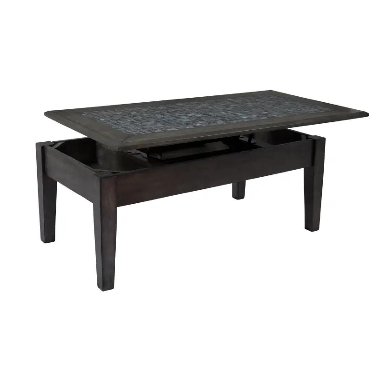 Grey Mosaic Lift Top Coffee Table - Image 4