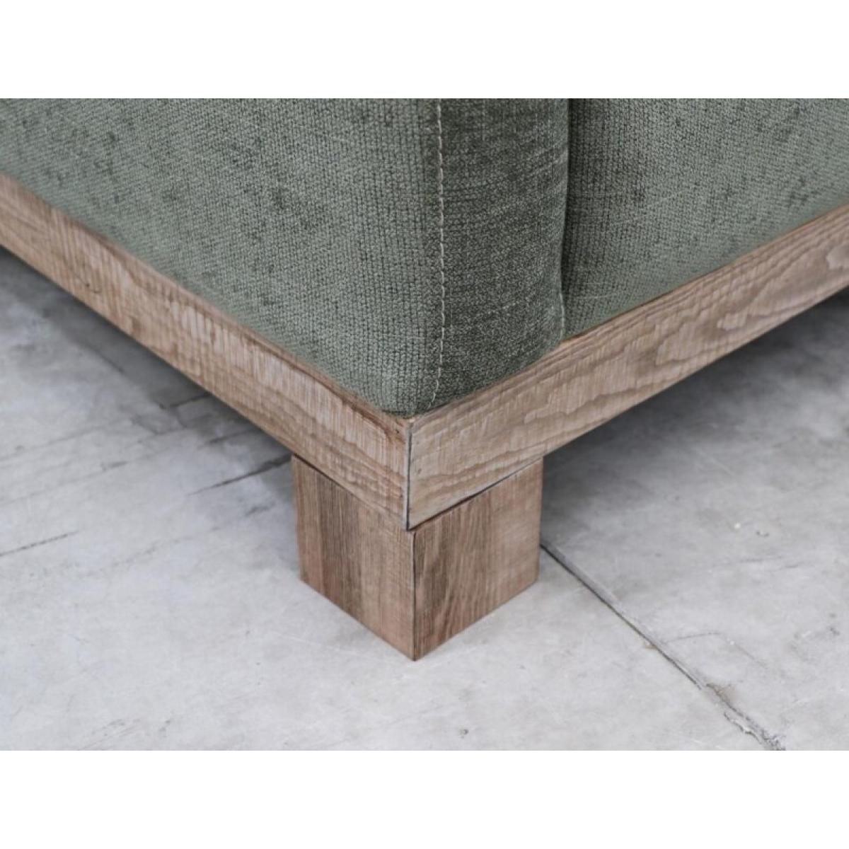 Wooden Frame & Base, Upholstered Square Ottoman - Samba - Image 4