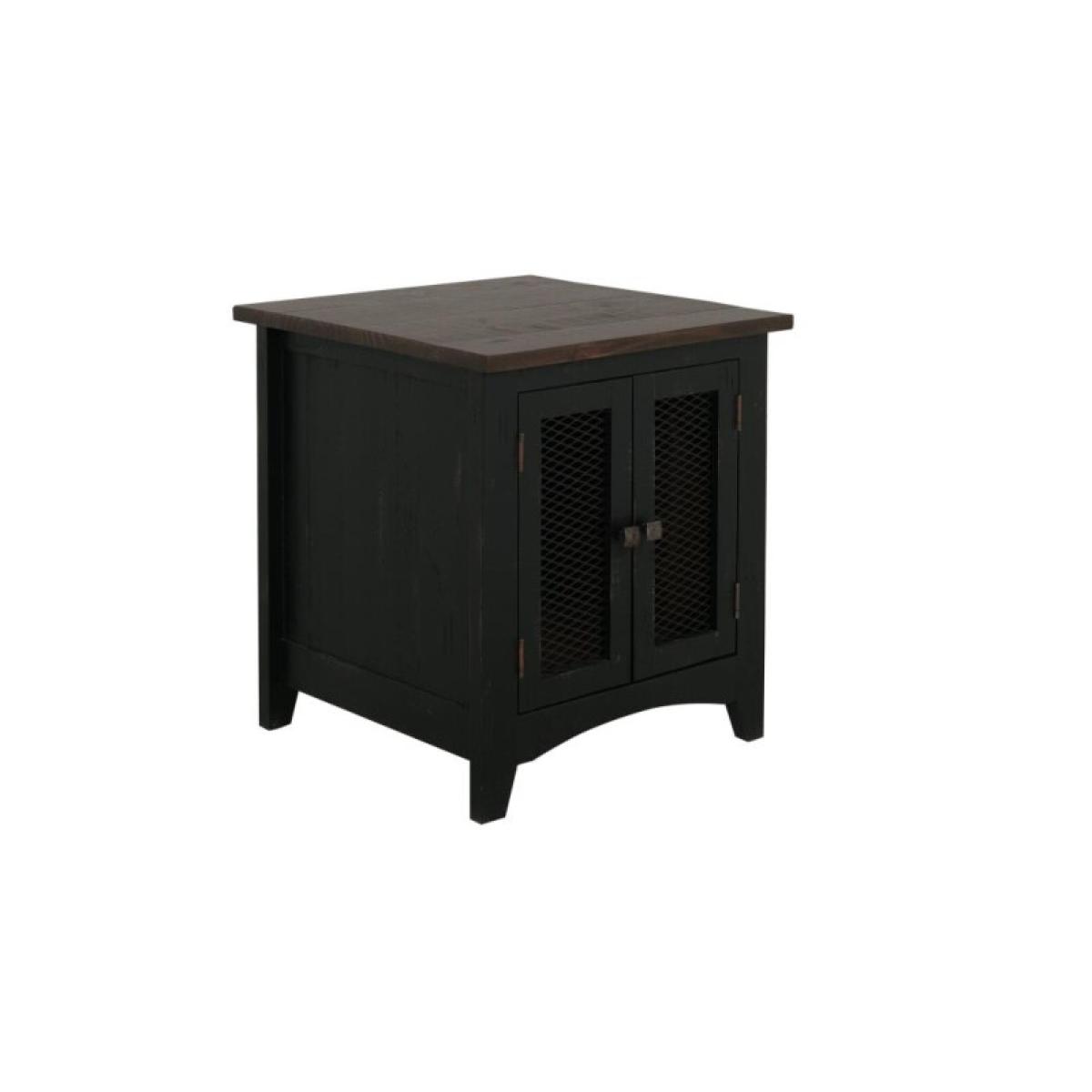 Pueblo 2 Metal Mesh Doors End Table - Image 5