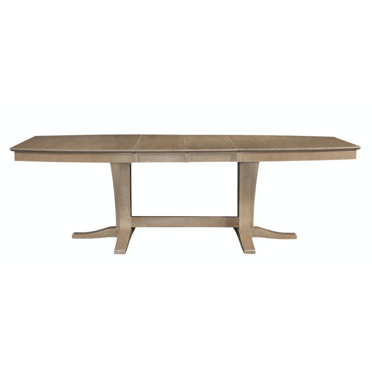 04043c065227a04d184b971f773d5eee Cosmopolitan Collection - Extension Table Top and Double Pedestal Base in Taupe Gray - T09-4096XXT - Image 1