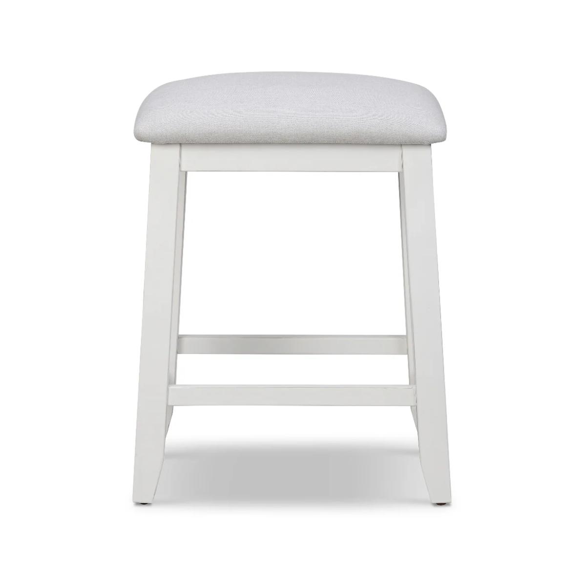 Islamorada 24" Backless Upholstered Stool (1pk) - Dapple Grey and Blanc Finish - Image 3