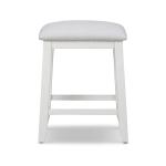 Islamorada 24" Backless Upholstered Stool (1pk) - Dapple Grey and Blanc Finish - Image 3