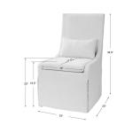 Coley Armless Chair, Linen - Image 11