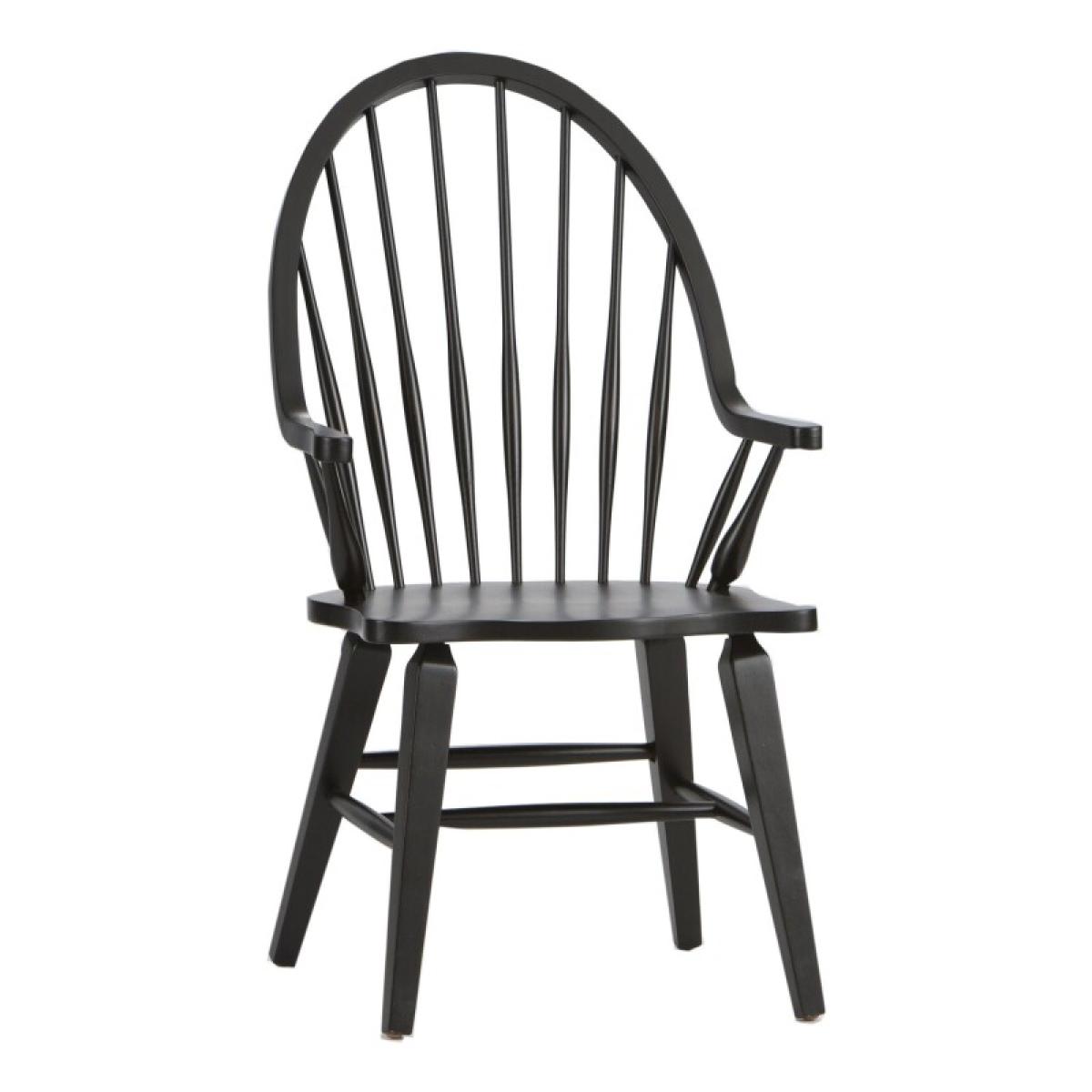 Hearthstone Ridge Windsor Back Arm Chair - Black - Image 3