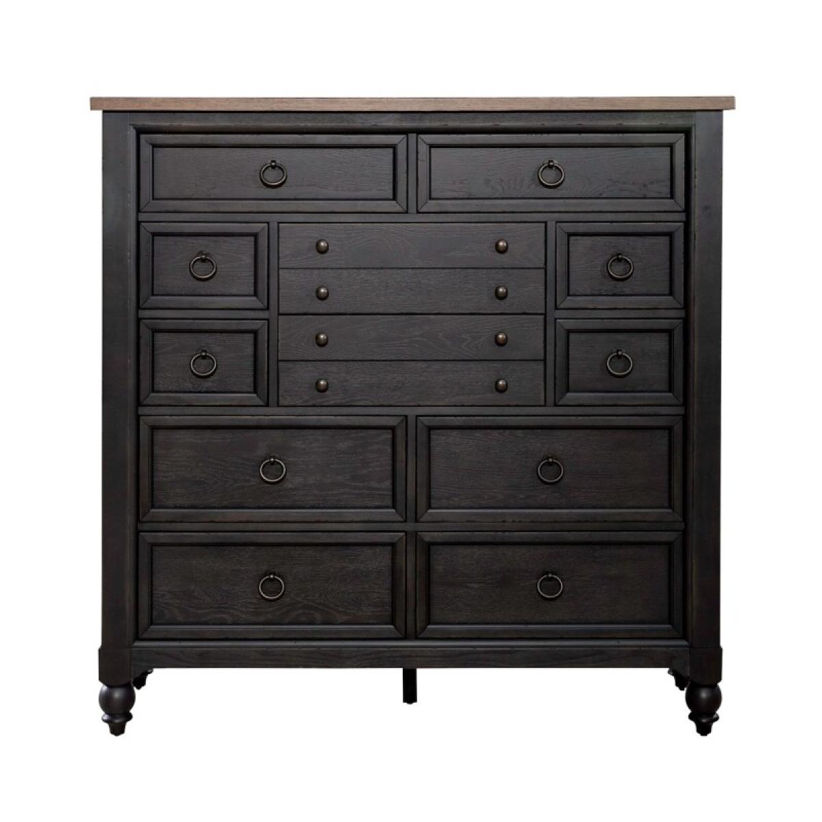 Americana Farmhouse 12 Drawer Chesser - Black - Image 4