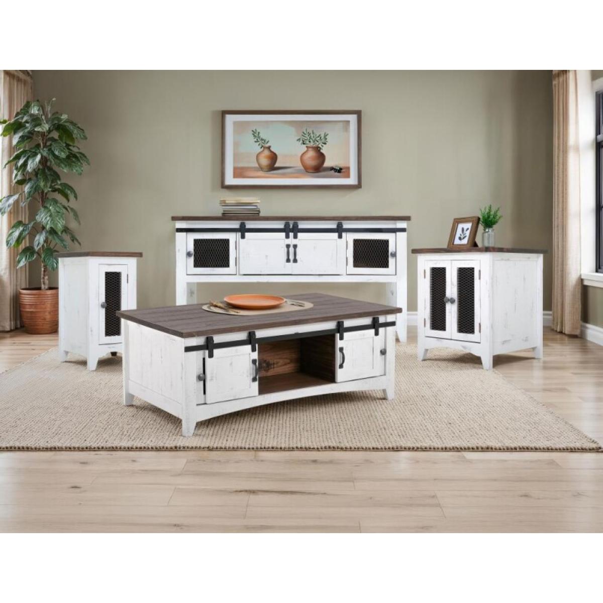 2 Sliding Doors 2 Metal Mesh Doors Cocktail Table - Pueblo - Image 10