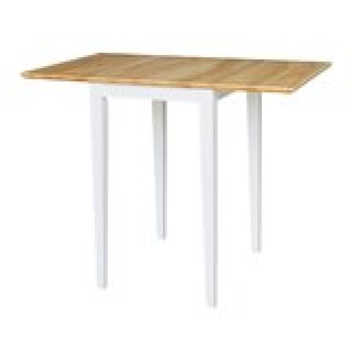 Dining Essentials - Small Drop Leaf Leg Table in Natural & White - Image 6