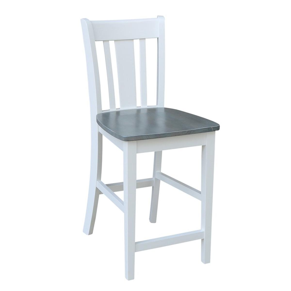 07b18061841566aa2ae2c5e9f2210101 Dining Essentials - San Remo Stool in Heather Gray & White - Image 1