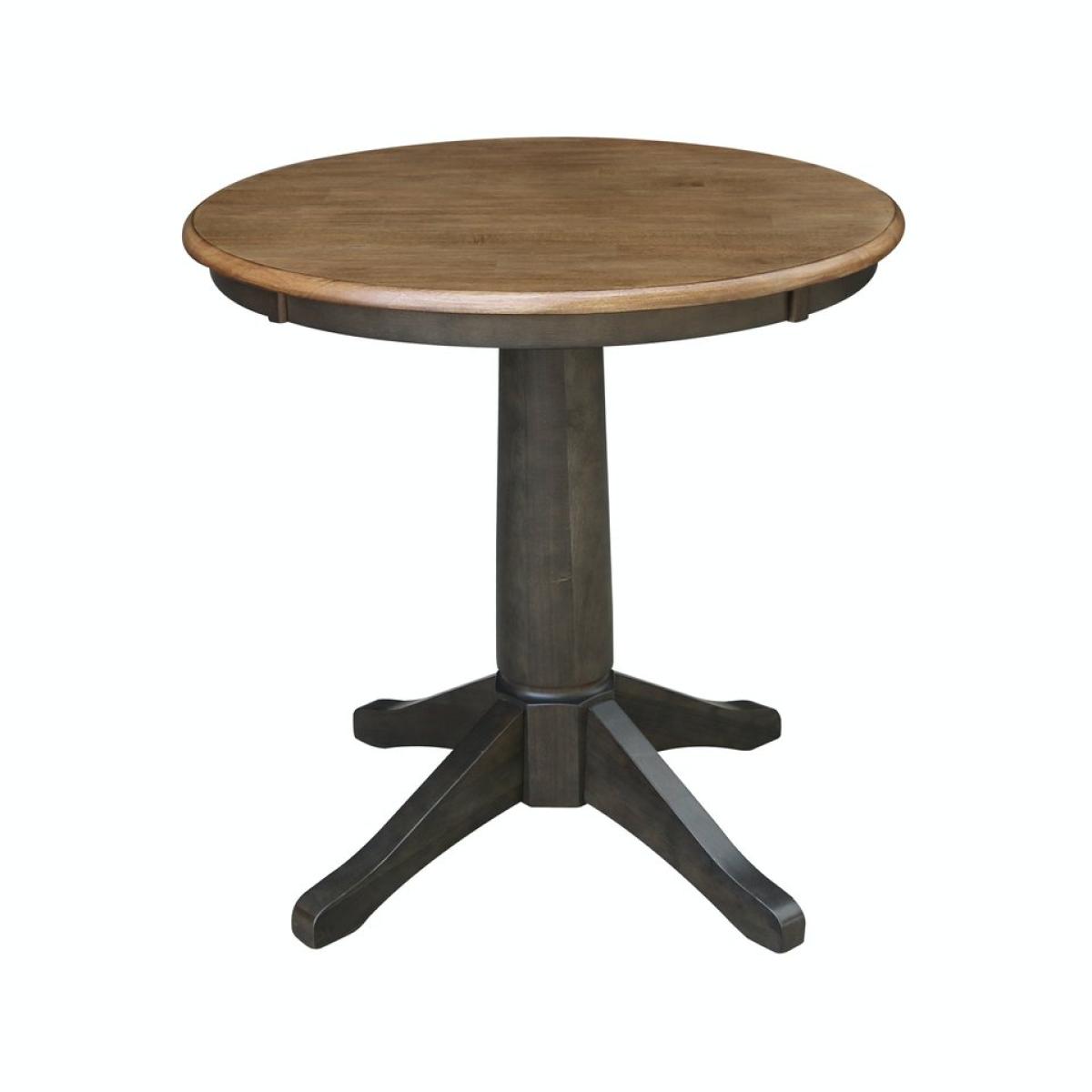 Dining Essentials - 30'' Round Table Top w/ 30" H Transitional Pedestal in Hickory/Coal - Image 2