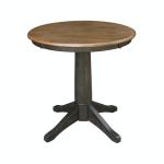 Dining Essentials - 30'' Round Table Top w/ 30" H Transitional Pedestal in Hickory/Coal