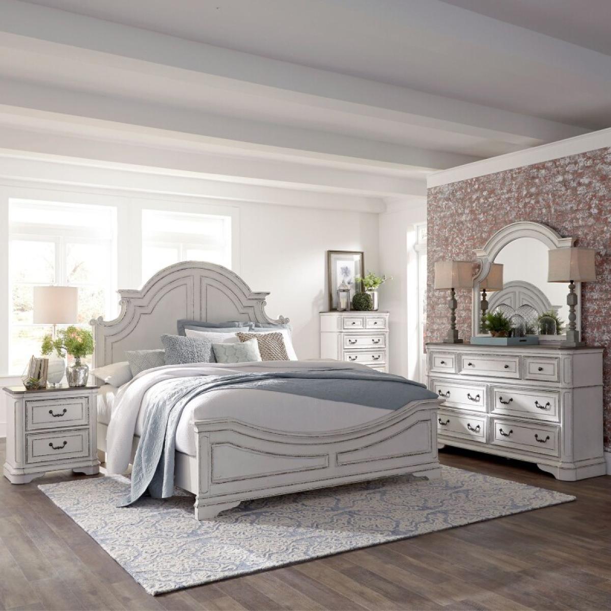 Magnolia Manor Queen Panel Bed, Dresser & Mirror, Chest, Night Stand - Image 2