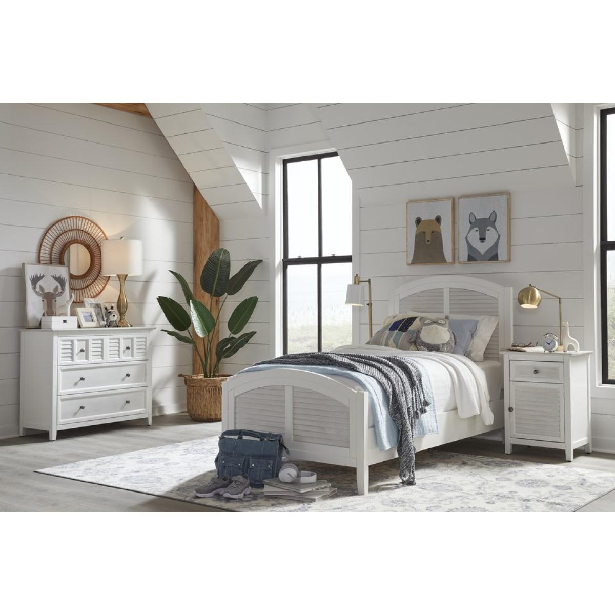 Tykes Bedroom - Chalk & White High Tide Arch Twin Bed - BD128-1202TH - Image 4