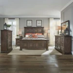 Big Valley King Panel Bed, Dresser & Mirror, Chest, Night Stand