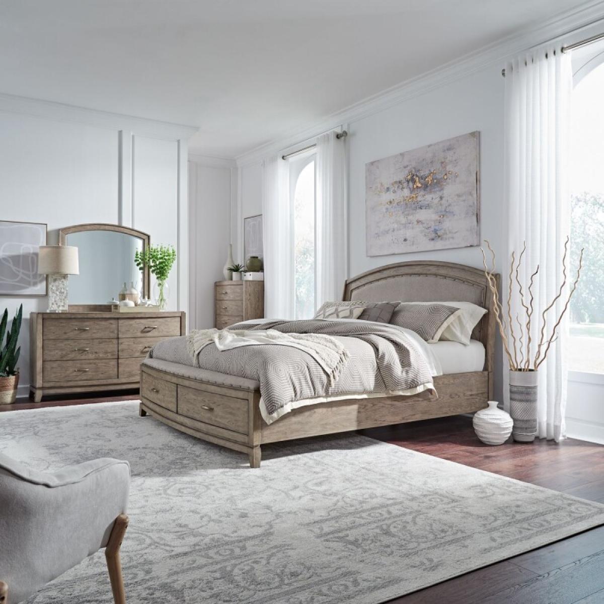 Avalon Queen Uph Storage Bed, Dresser & Mirror, Chest - Image 2
