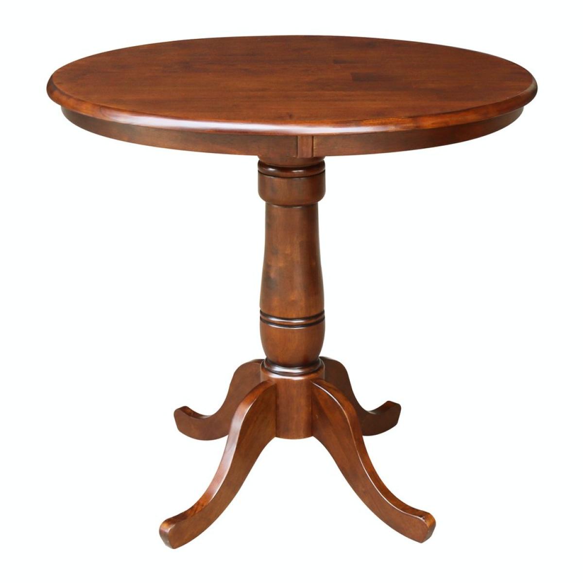 Dining Essentials - 36'' Round Table Top w/36"H Traditional Pedestal w/Extension in Espresso - Image 2