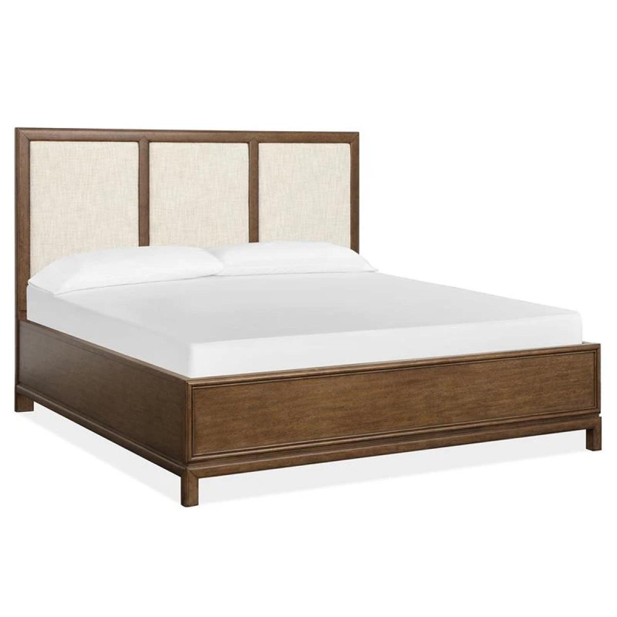 Ridgefield B6436-65 Complete King Panel Bed w/Upholstered Headboard - Image 6