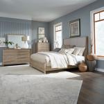 Brentwood Queen Uph Bed, Dresser & Mirror, Chest