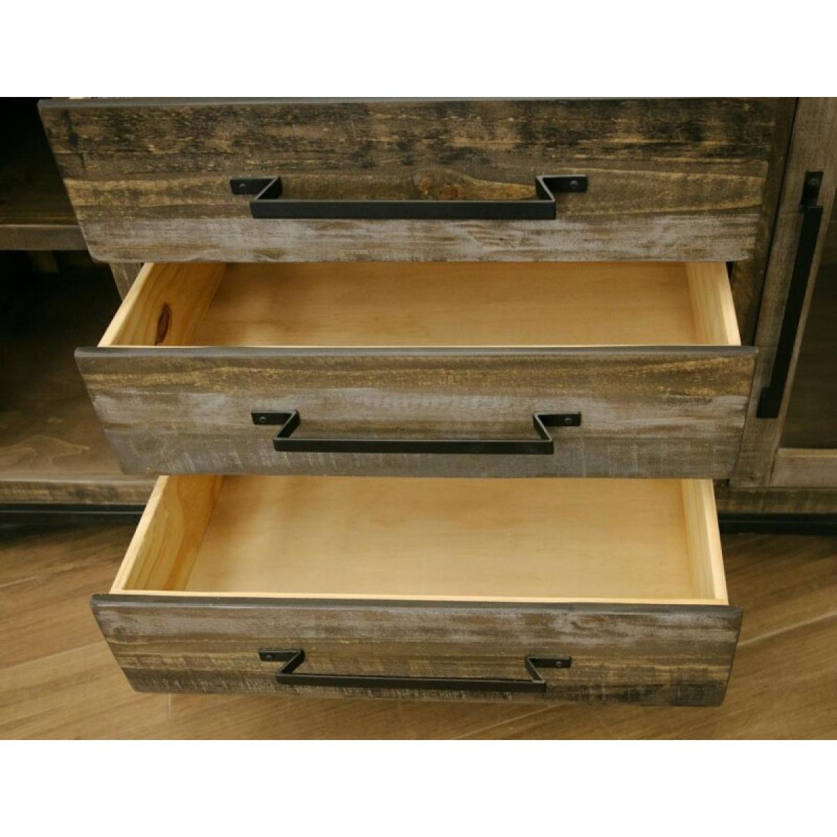 3 Drawer 2 Door Buffet - Loft Brown - Image 6