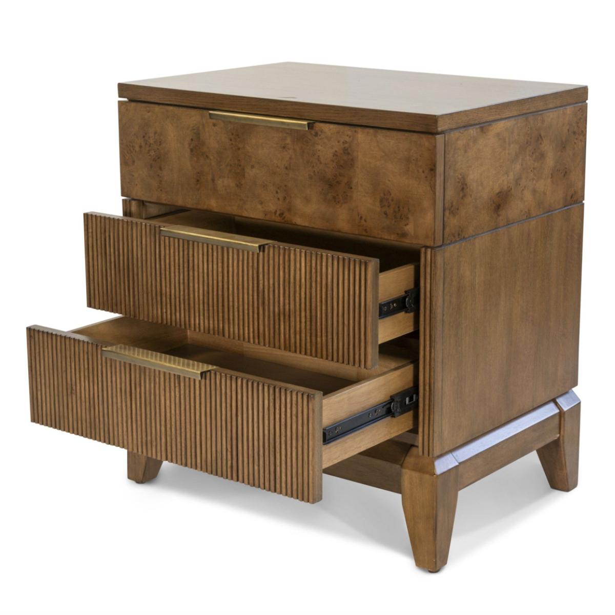 Manhattan Valley 3 Drawer Nightstand W/ Power And Usb A + C - Image 6