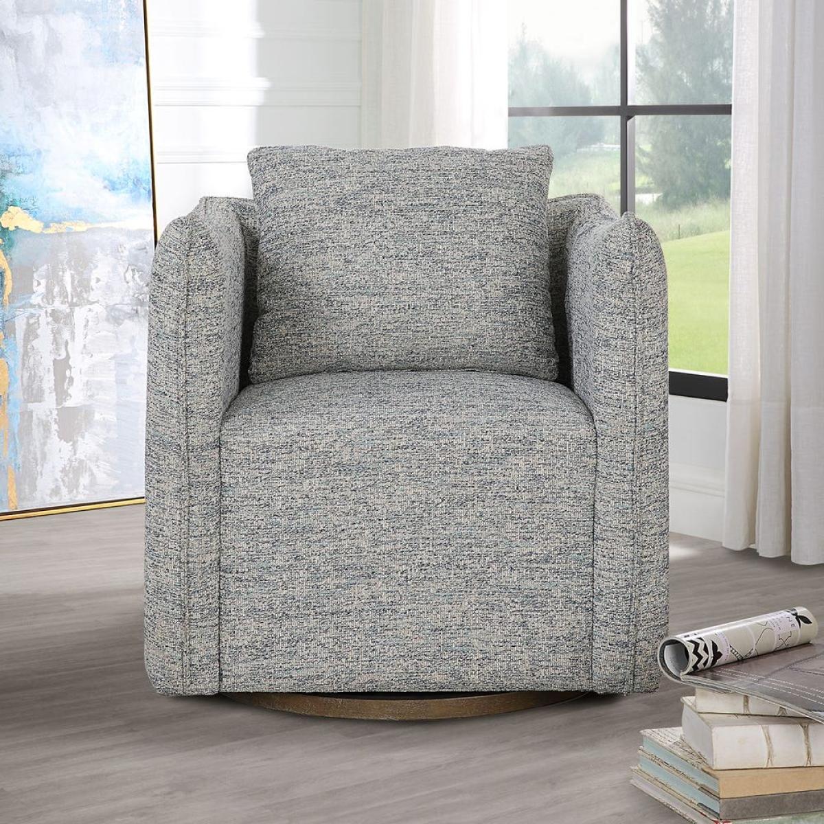 Corben Swivel Chair, Blue - Image 5