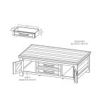 4 Drawer, 4 Doors, Cocktail Table - Dutton - Image 7