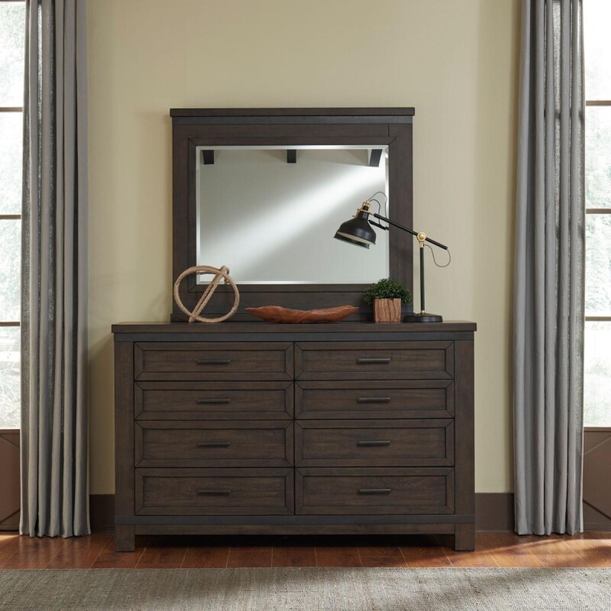 Thornwood Hills Queen Bookcase Bed, Dresser & Mirror, Night Stand - Image 3