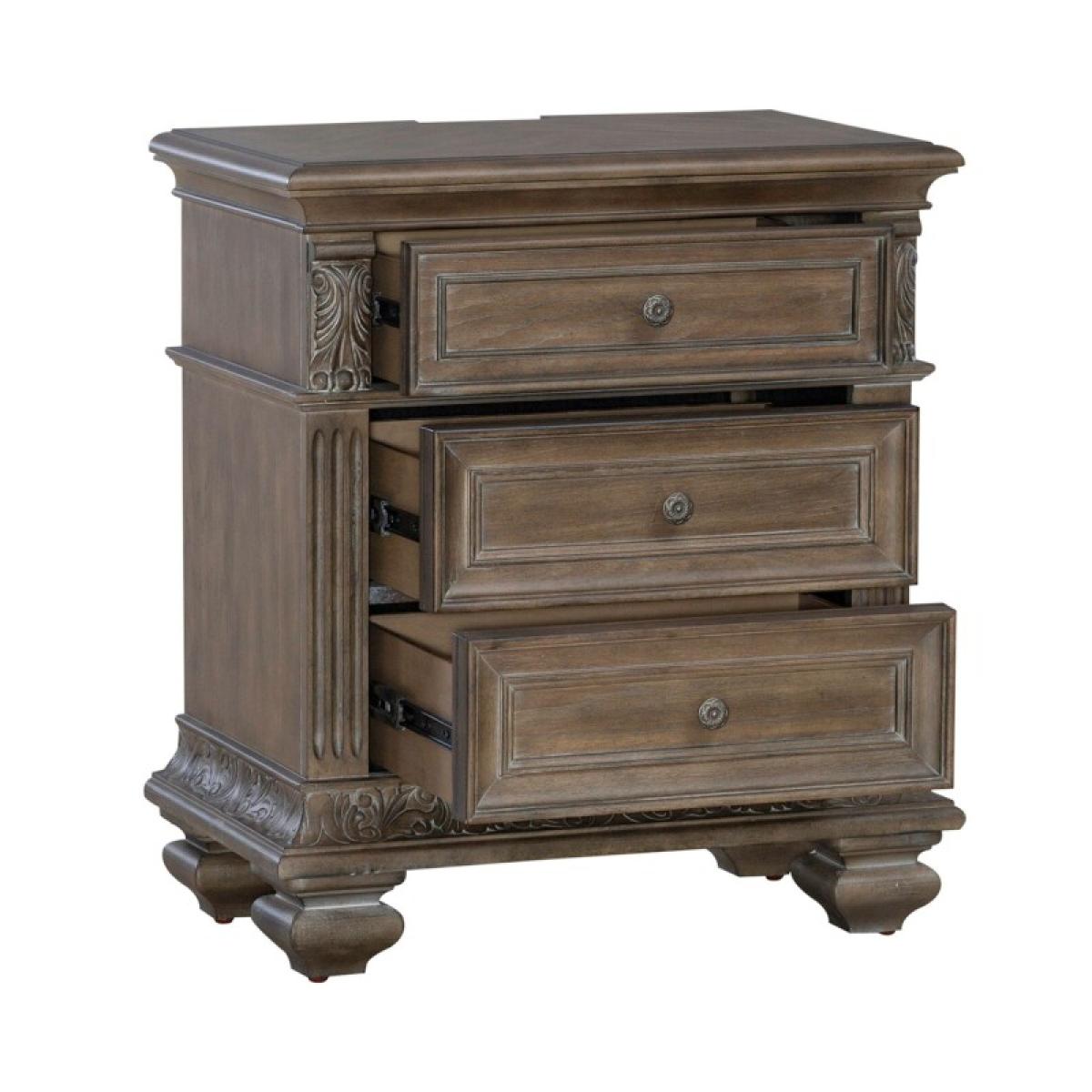 3 Drawer Night Stand with Charging Station - Image 8