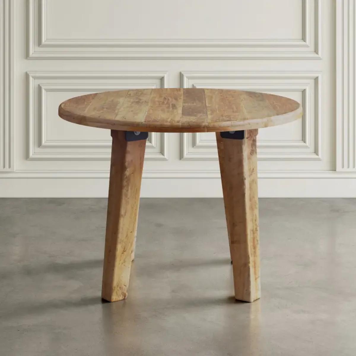 Reclamation Salvaged Wood Round Dining Table - Image 5