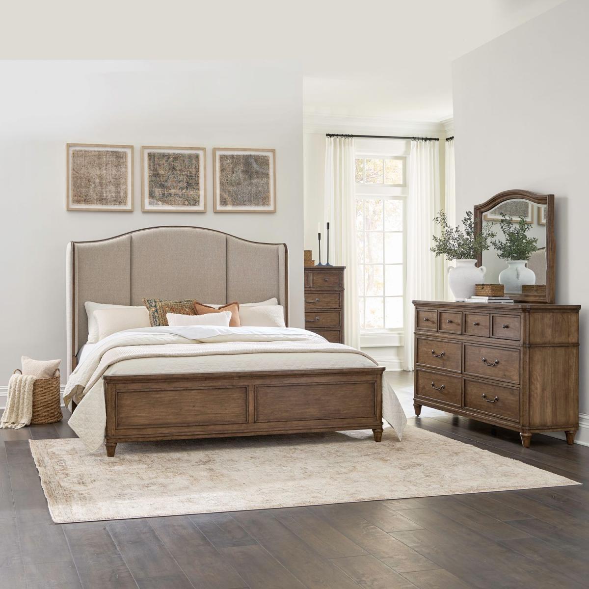 Queen Shelter Bed, Dresser & Mirror, Chest - Image 2