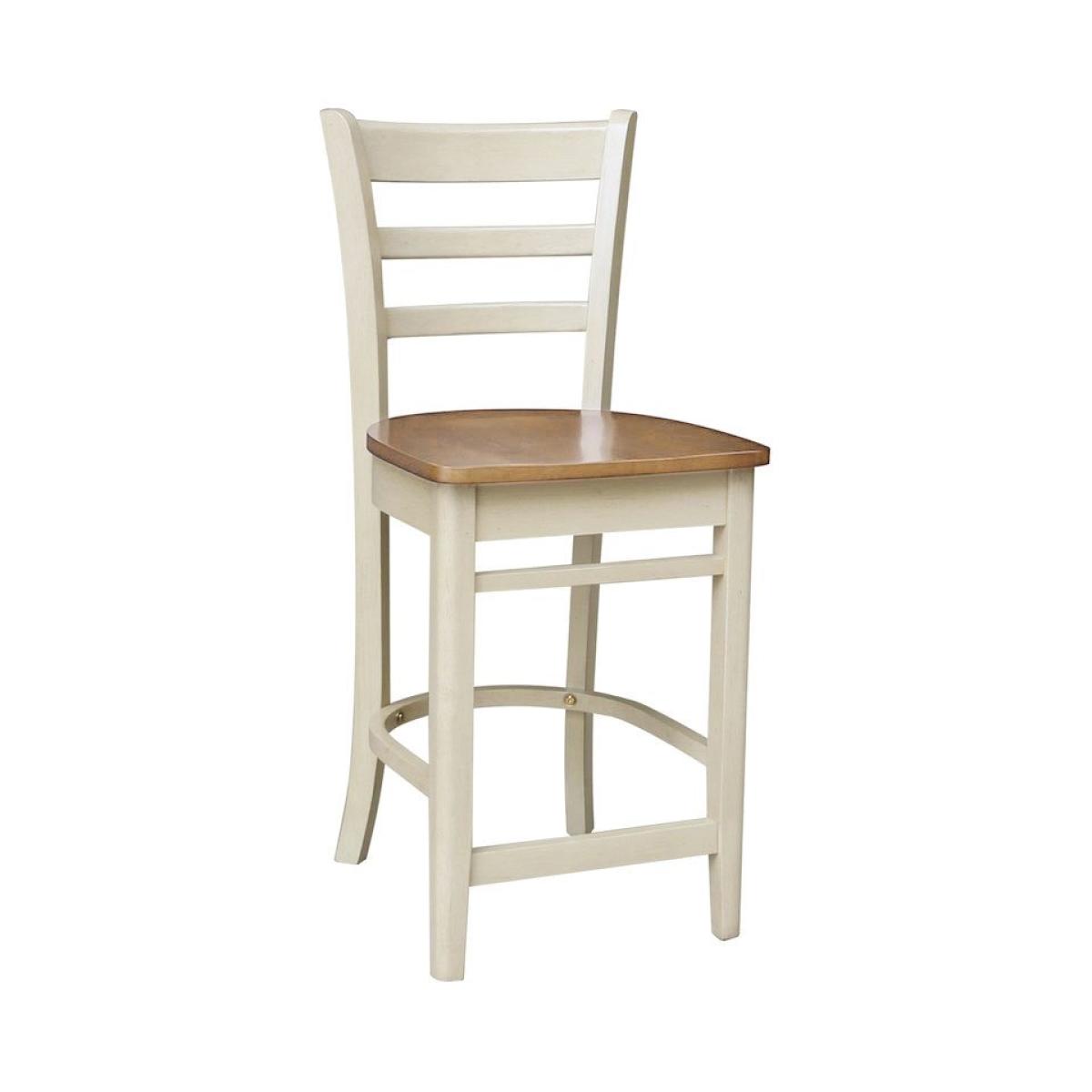 0dee66c2922adc122350ae4357d773e3 Dining Essentials - 24" Emily Counter Stool in Hickory and Shell - Image 1