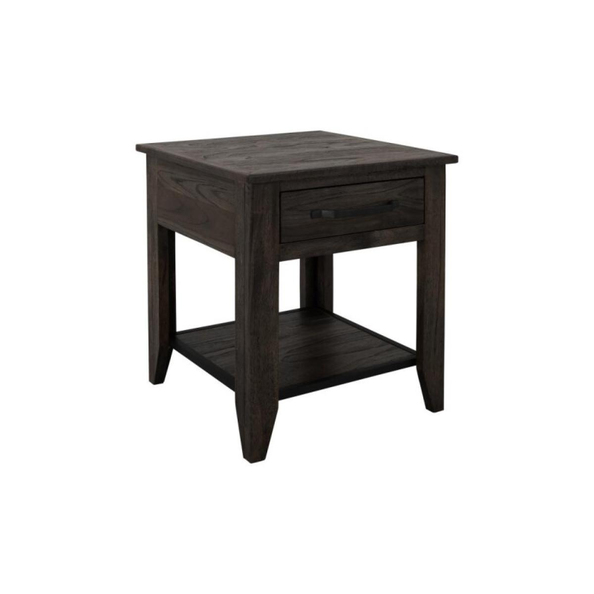 1 Drawer, 1 Shelf, End Table - Teak - Image 2