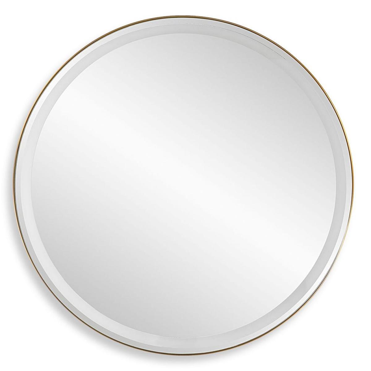 Crofton Lighted Round Mirror, Brass - Image 2