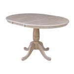Dining Essentials - 36" Extension Table Top w/30"H Traditional Pedestal in Taupe Gray