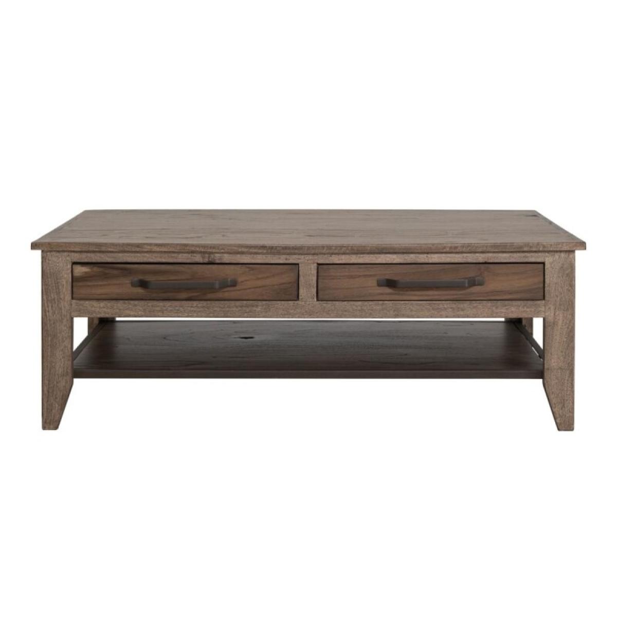 4 Drawer, 1 Shelf, Cocktail Table - Natural Teca - Image 3
