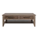 4 Drawer, 1 Shelf, Cocktail Table - Natural Teca - Image 3