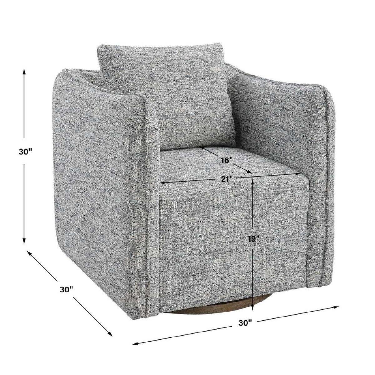 Corben Swivel Chair, Blue - Image 10