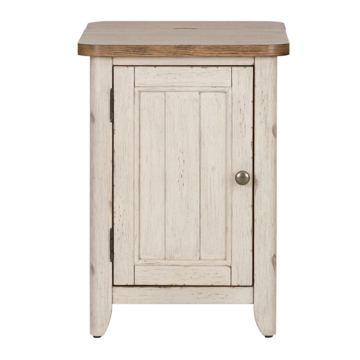 Farmhouse Reimagined Door Chair Side Table w/ Charging Station - Image 3