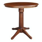 Dining Essentials - 36'' Round Table Top w/36"H Transitional Pedestal w/Extension in Espresso