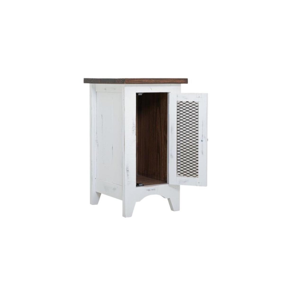 1 Metal Mesh Door Chairside Table - Pueblo - Image 6